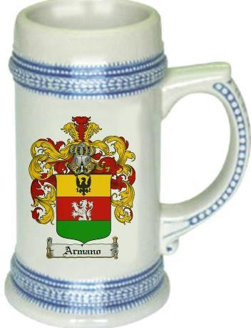 Armano family crest stein coat of arms tankard mug