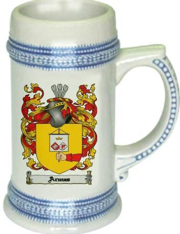 Armas family crest stein coat of arms tankard mug