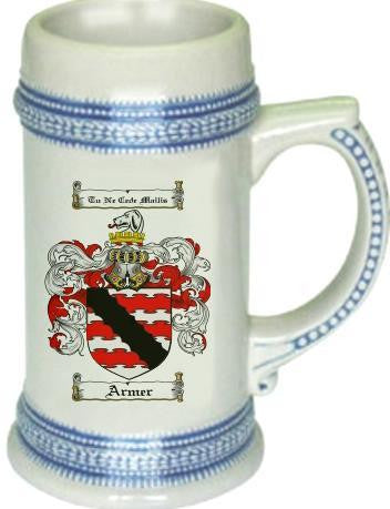 Armer family crest stein coat of arms tankard mug