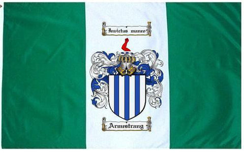 Armestrang family crest coat of arms flag