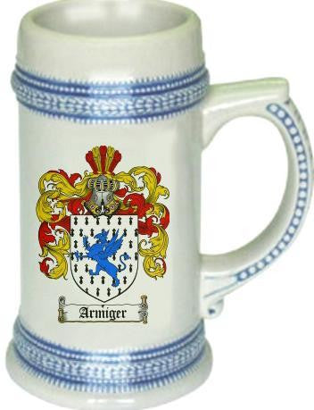 Armiger family crest stein coat of arms tankard mug