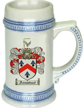 Armstead family crest stein coat of arms tankard mug