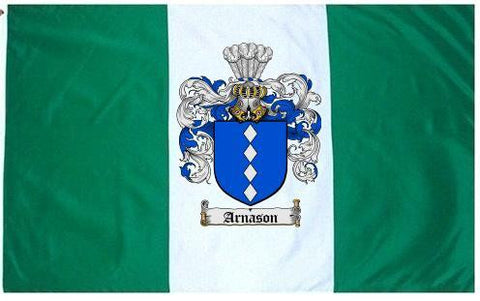 Arnason family crest coat of arms flag