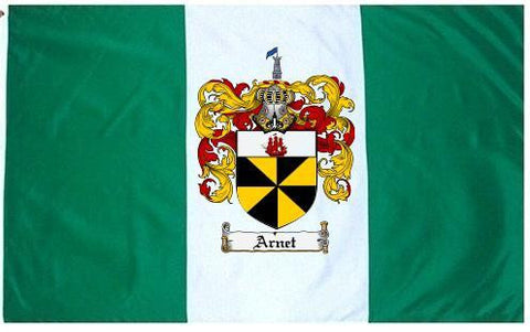 Arnet family crest coat of arms flag