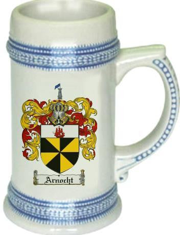 Arnocht family crest stein coat of arms tankard mug