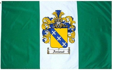 Arnoud family crest coat of arms flag