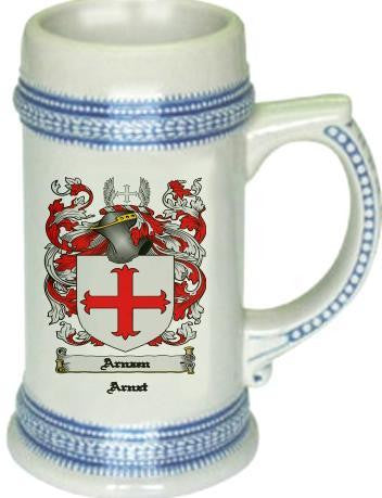 Arnzen family crest stein coat of arms tankard mug