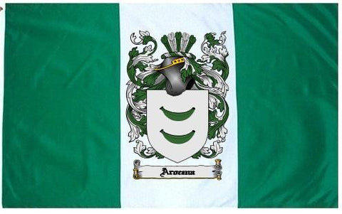 Arocena family crest coat of arms flag