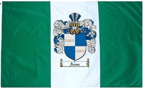 Aron family crest coat of arms flag