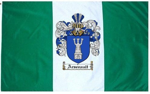 Arsenault family crest coat of arms flag