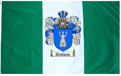 Arseneau family crest coat of arms flag