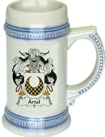 Artal family crest stein coat of arms tankard mug