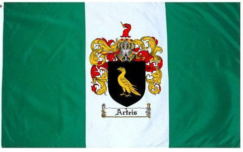 Arteis family crest coat of arms flag