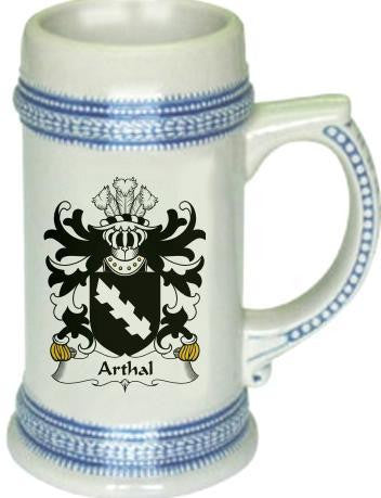 Arthal family crest stein coat of arms tankard mug
