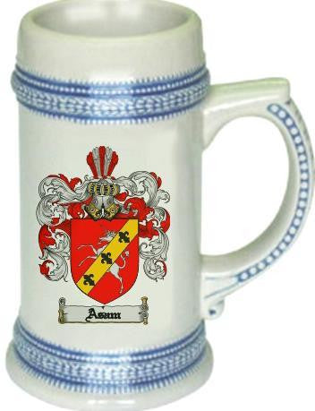 Asam family crest stein coat of arms tankard mug