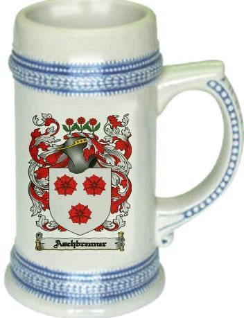 Aschbrenner family crest stein coat of arms tankard mug
