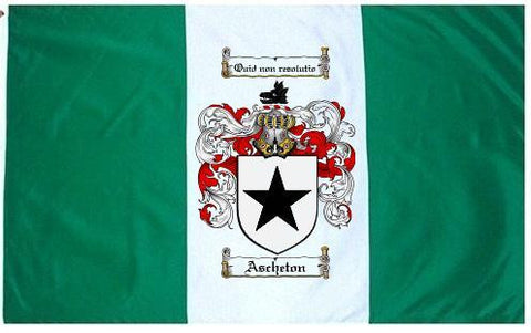 Ascheton family crest coat of arms flag