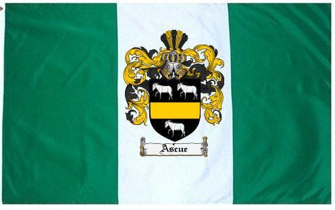 Ascue family crest coat of arms flag