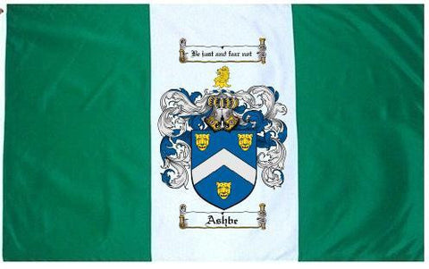 Ashbe family crest coat of arms flag