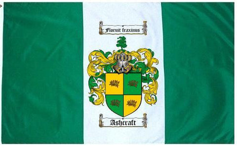 Ashcraft family crest coat of arms flag