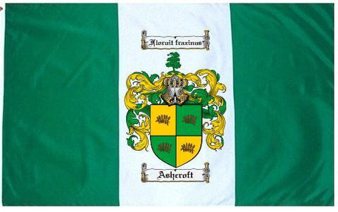 Ashcroft family crest coat of arms flag
