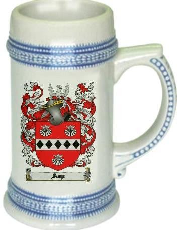 Asp family crest stein coat of arms tankard mug
