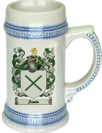 Assis family crest stein coat of arms tankard mug