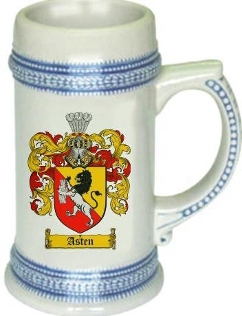 Asten family crest stein coat of arms tankard mug
