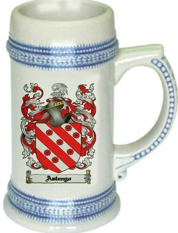 Astengo family crest stein coat of arms tankard mug