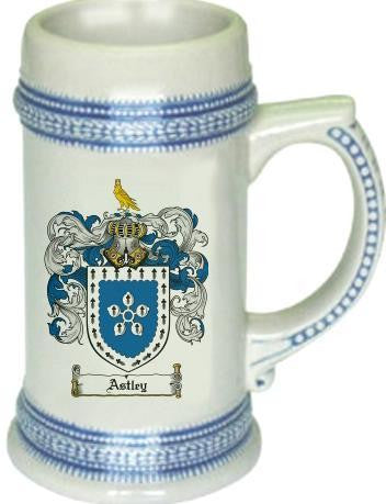 Astley family crest stein coat of arms tankard mug