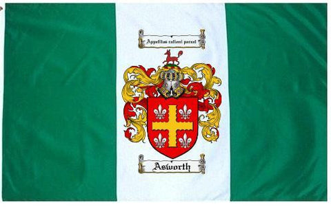 Asworth family crest coat of arms flag