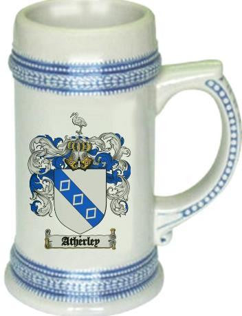 Atherley family crest stein coat of arms tankard mug