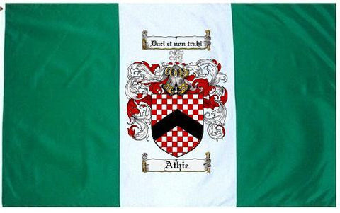 Athie family crest coat of arms flag