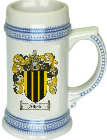 Athole family crest stein coat of arms tankard mug