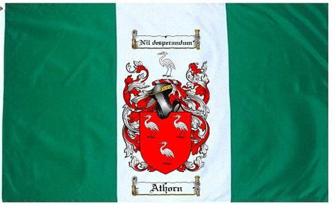 Athorn family crest coat of arms flag