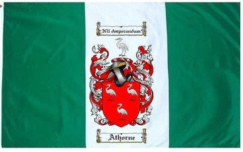 Athorne family crest coat of arms flag