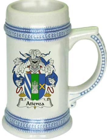 Atienza family crest stein coat of arms tankard mug