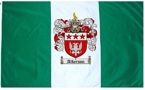 Atkerson family crest coat of arms flag