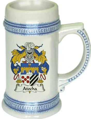 Atocha family crest stein coat of arms tankard mug