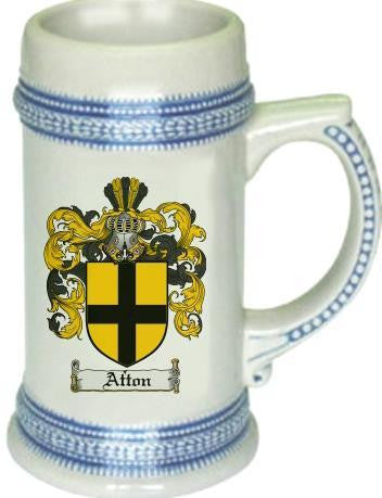 Atton family crest stein coat of arms tankard mug
