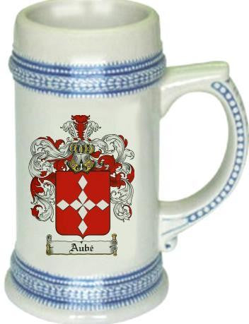 Aube family crest stein coat of arms tankard mug
