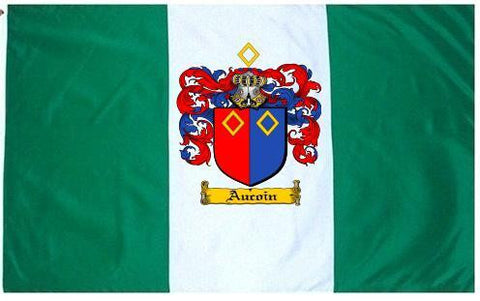 Aucoin family crest coat of arms flag
