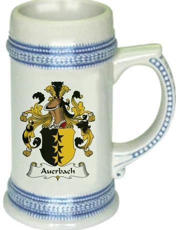 Auerbach family crest stein coat of arms tankard mug