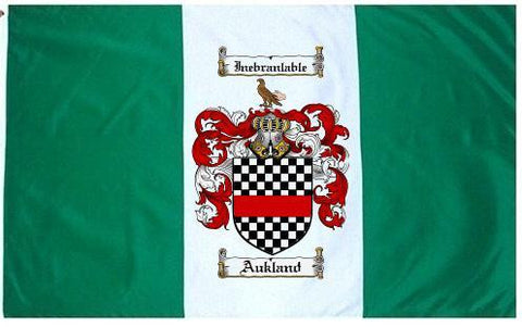 Aukland family crest coat of arms flag