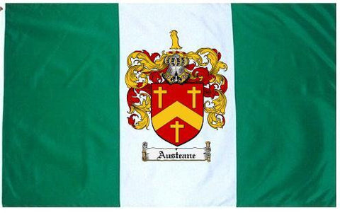 Austeane family crest coat of arms flag