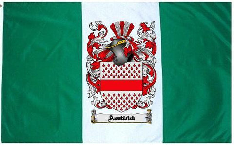 Austwick family crest coat of arms flag