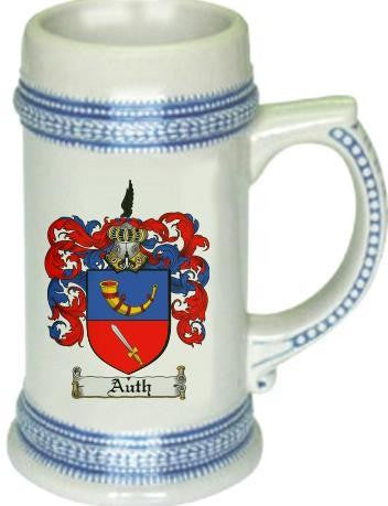 Auth family crest stein coat of arms tankard mug