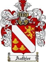 Authier Family Crest / Coat of Arms JPG or PDF Download