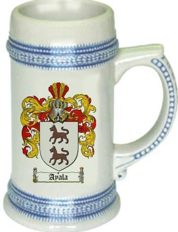 Ayala family crest stein coat of arms tankard mug