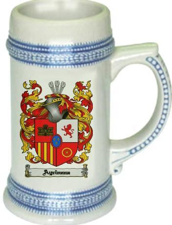 Aycinena family crest stein coat of arms tankard mug